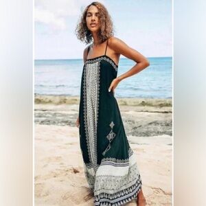 Free People Hazel printed Black and Cream Patterned Jumpsuit